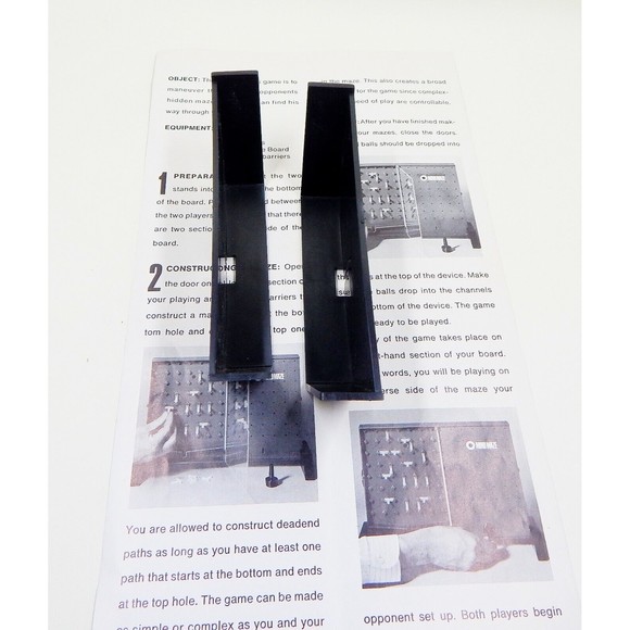 Parker Bros Mind Maze Game 1970 Two Black Stands Instructions Replacement Parts - Picture 4 of 5